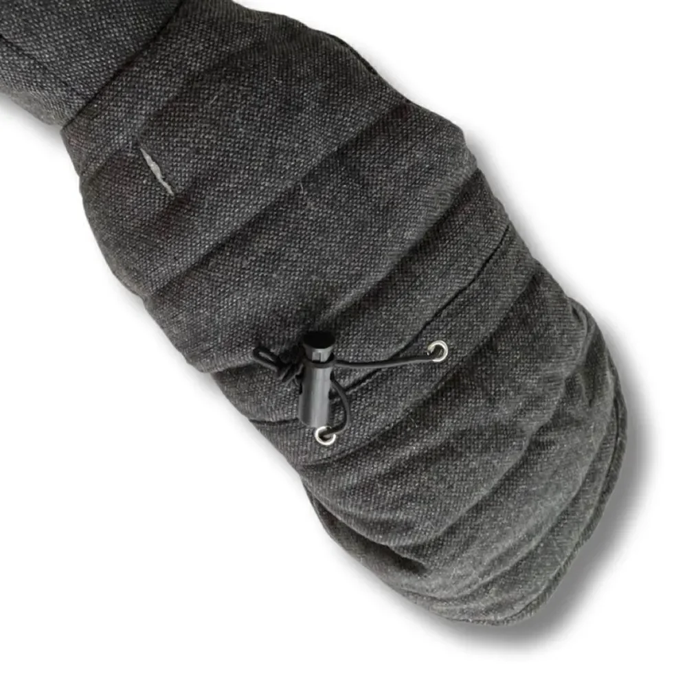 Dog Puffer Gray Tweed Cinched Waist with Fur Trimmed Hood • Size Small • NWT